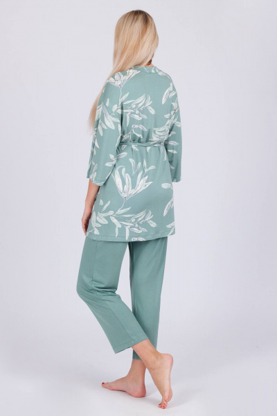 Брюки, халат Belarusachka РСР4997И лилия/олива - фото 3