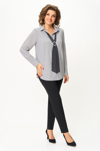 Блуза DaLi 4611 серая_полоска - фото 6