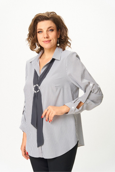 Блуза DaLi 4611 серая_полоска - фото 2
