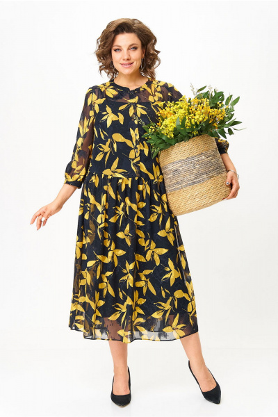 Платье, туника Lady Style Classic 2811/1 черный_с_желтым - фото 1