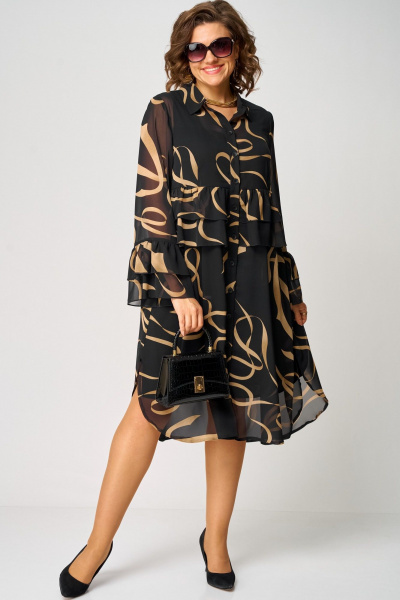 Платье EVA GRANT 7122 принт_ленты - фото 1