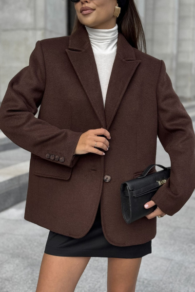 Пальто, жакет DAVA 7009 шоколадный - фото 9