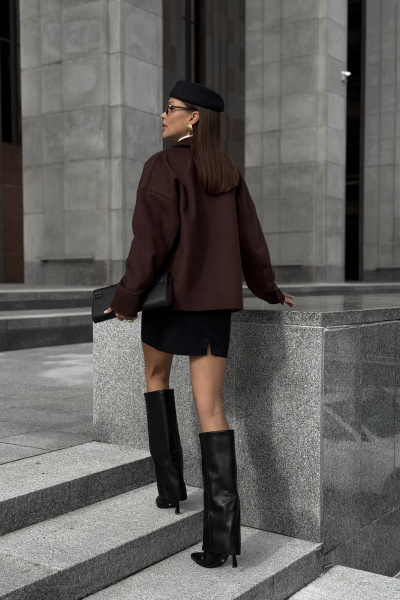 Пальто DAVA 7003 шоколадный - фото 5