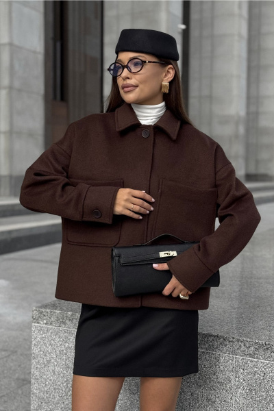 Пальто DAVA 7003 шоколадный - фото 3