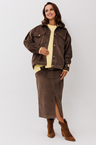 Бомбер, юбка Mislana 1245к шоколад - фото 8