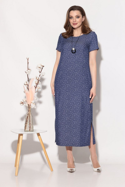 Платье прямое из стрейчевого хлопка с карманами Fortuna ШЖ 629 птицы - фото 1