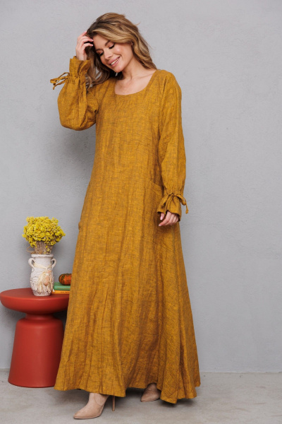 Платье АМУЛЕТ 9907 горчица - фото 7