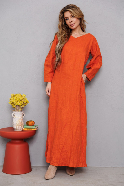 Платье АМУЛЕТ 9908 апельсин - фото 1