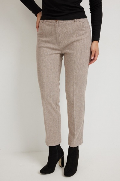 Брюки Mirolia 951 бежевый_елочка - фото 5