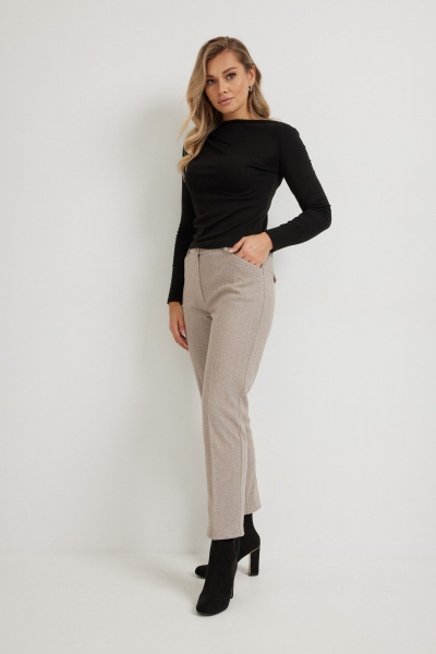 Брюки Mirolia 951 бежевый_елочка - фото 4