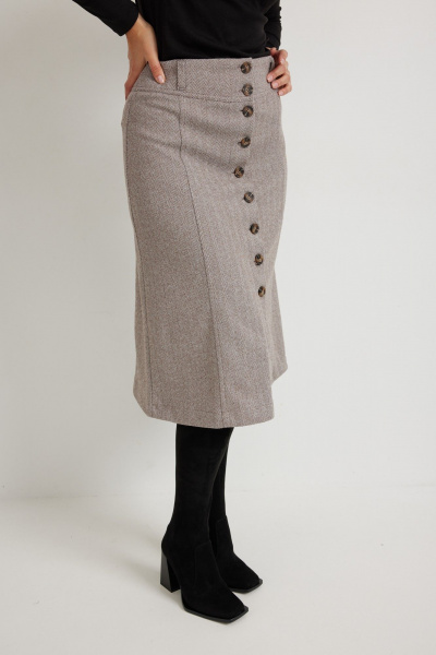 Юбка Mirolia 1263 коричневый_елочка - фото 7