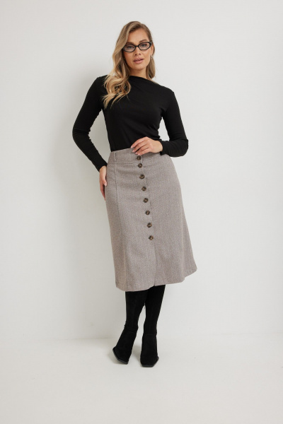 Юбка Mirolia 1263 коричневый_елочка - фото 2