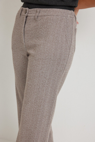 Брюки Mirolia 1265 коричневый_елочка - фото 8