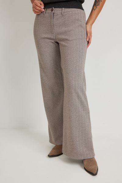 Брюки Mirolia 1265 коричневый_елочка - фото 7