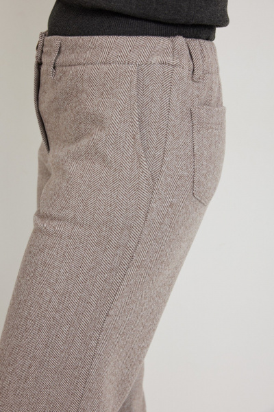 Брюки Mirolia 1265 коричневый_елочка - фото 9