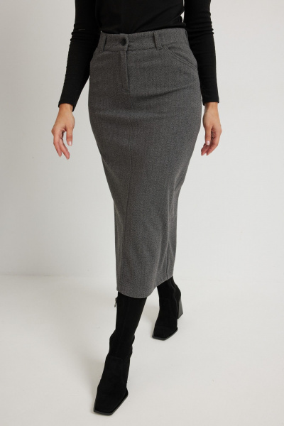 Юбка Mirolia 1271 серый_елочка - фото 6