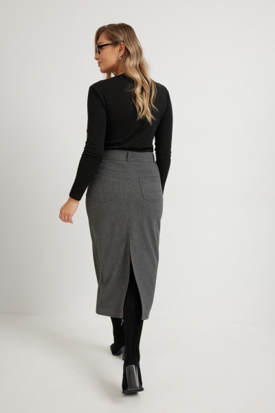 Юбка Mirolia 1271 серый_елочка - фото 4