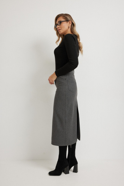 Юбка Mirolia 1271 серый_елочка - фото 3