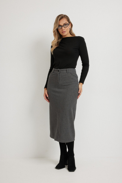 Юбка Mirolia 1271 серый_елочка - фото 2
