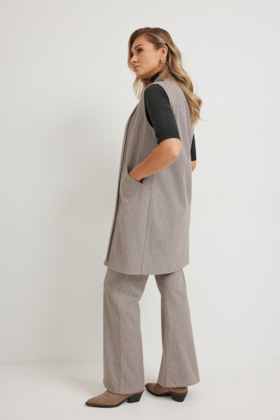 Жилет Mirolia 507 коричневый_елочка - фото 3