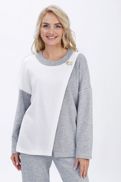 Блуза, брюки Alani Collection 2447 серый - фото 8