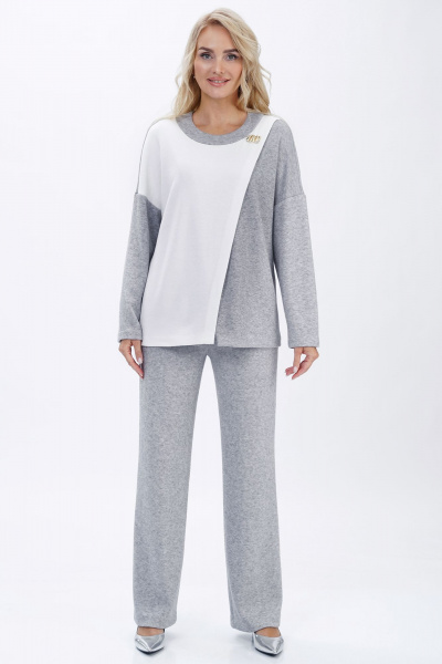 Блуза, брюки Alani Collection 2447 серый - фото 6