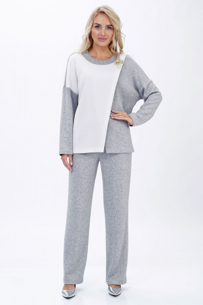 Блуза, брюки Alani Collection 2447 серый - фото 3