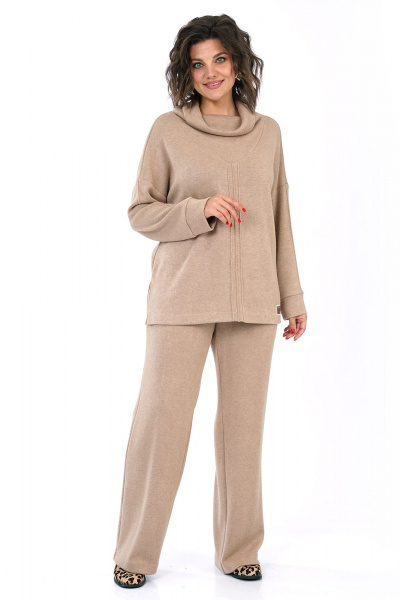 Блуза, брюки Alani Collection 2446 бежевый - фото 11