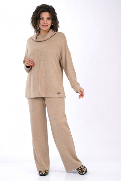Блуза, брюки Alani Collection 2446 бежевый - фото 7