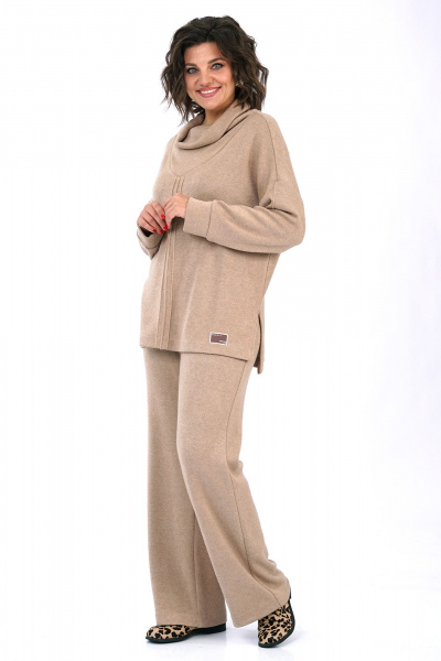 Блуза, брюки Alani Collection 2446 бежевый - фото 6