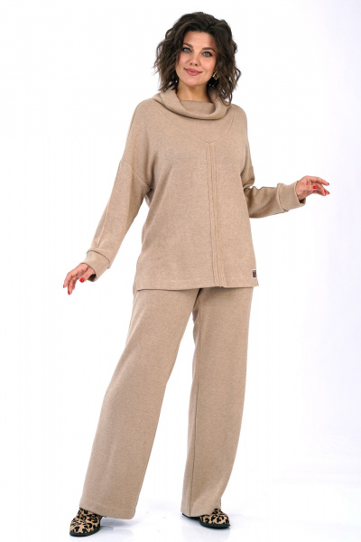 Блуза, брюки Alani Collection 2446 бежевый - фото 1
