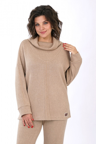 Блуза, брюки Alani Collection 2446 бежевый - фото 3