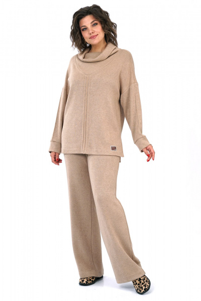 Блуза, брюки Alani Collection 2446 бежевый - фото 2