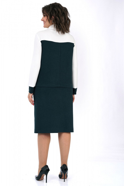 Блуза, юбка Alani Collection 2462 молоко-изумруд - фото 7