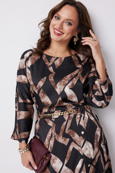 Платье Твой имидж 2247 черный_принт - фото 5