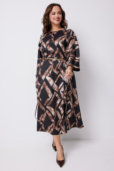 Платье Твой имидж 2247 черный_принт - фото 2