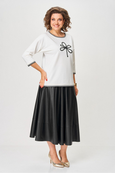 Джемпер Rumoda 2261_дл. молочный_черный - фото 7