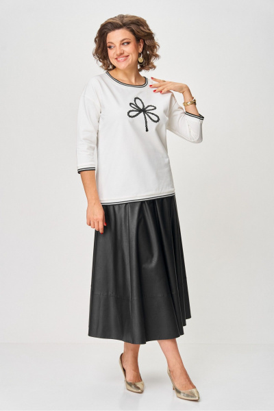 Джемпер Rumoda 2261_дл. молочный_черный - фото 6