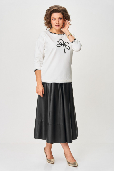 Джемпер Rumoda 2261_дл. молочный_черный - фото 5