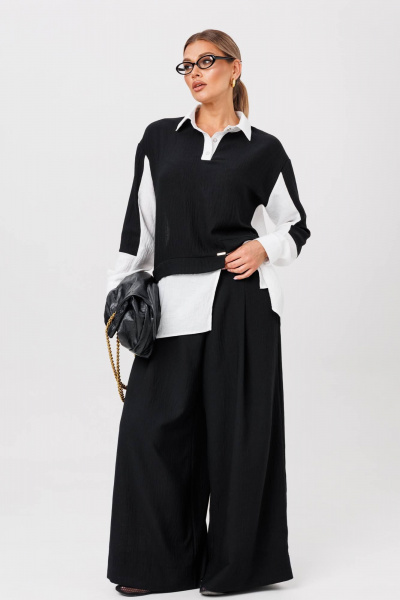 Блуза, брюки Anastasia 1242.2 черно-белый - фото 7