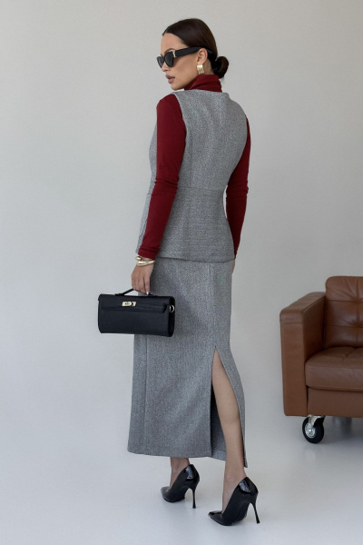 Жилет, юбка DAVA 2238 серый - фото 9