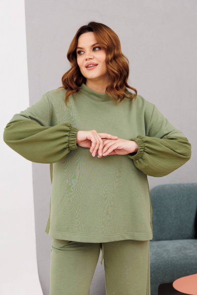 Брюки, джемпер Anastasia 1191.1 олива - фото 6