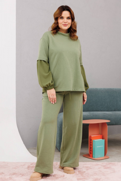 Брюки, джемпер Anastasia 1191.1 олива - фото 3