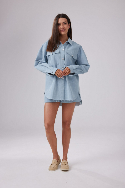 Рубашка T.N.D М611/1 голубой - фото 3