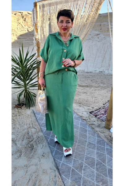 Блуза, юбка Vittoria Queen 24343 зеленый - фото 4