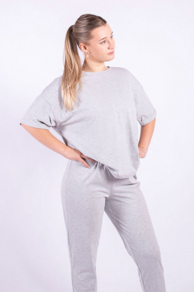 Брюки, футболка 8 Марта 15032-5С5026Д40-164 серый - фото 4