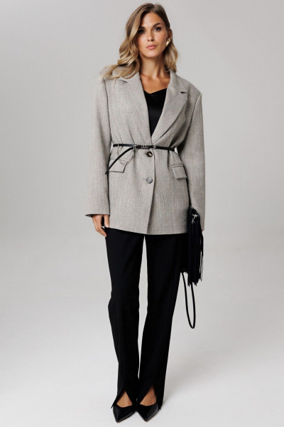 Жакет Laikony L-363 серо-бежевый - фото 2