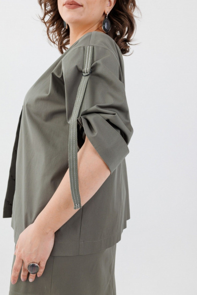 Жакет, топ, юбка Anelli 1133 мох - фото 6