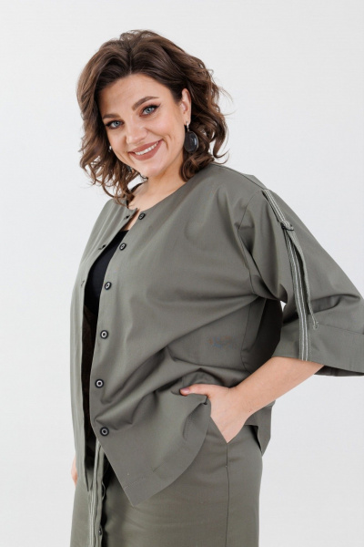 Жакет, топ, юбка Anelli 1133 мох - фото 5