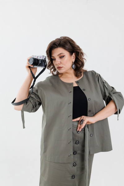 Жакет, топ, юбка Anelli 1133 мох - фото 2